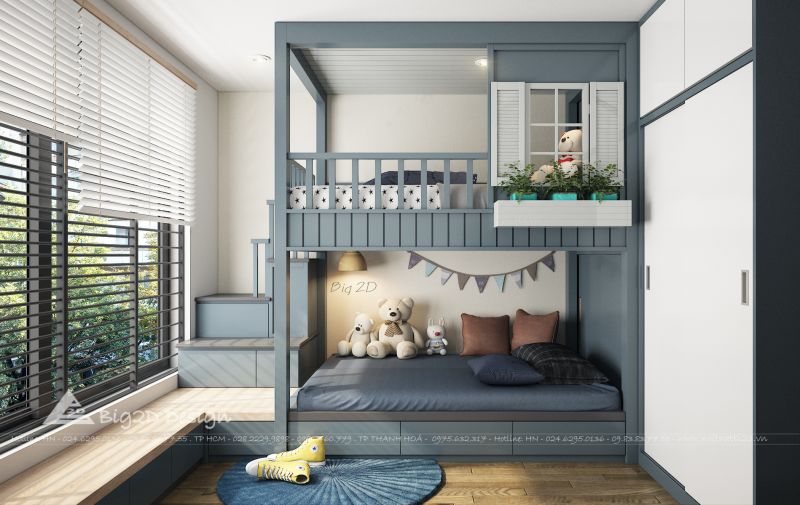 Thiết kế nội thất phòng ngủ cho con